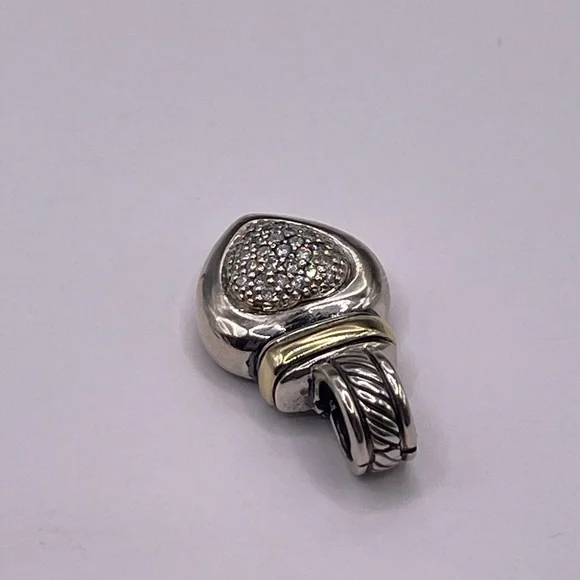 David Yurman 18k Yellow Gold Sterling Silver Heart Pendant - Picture 4 of 12